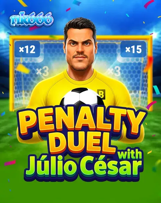 Pemain bersiap menendang penalti melawan Júlio César dalam permainan slot